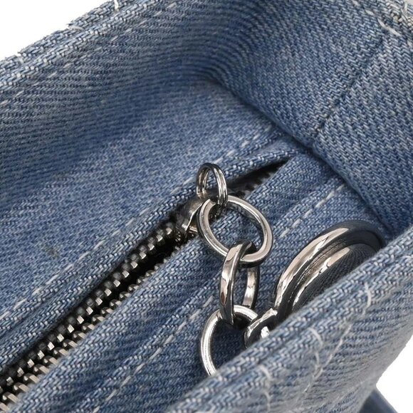 Christian Dior Light Blue Denim Lady Dior Cannage 2way Handbag - Picture 9 of 10